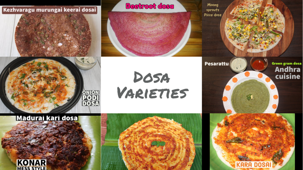 South Indian dosa varieties for breakfast