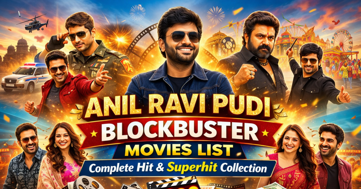 Anil Ravi Pudi Blockbuster Movies List featuring hit and superhit Telugu films