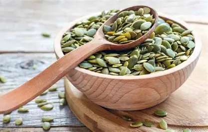 Pumpkin seeds rich in magnesium