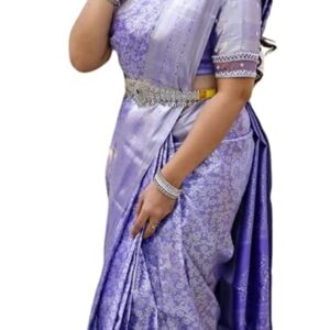 C J Enterprise Women's Banarasi Saree Pure Kanjivaram Style Silk Saree With Blouse Piece for Wedding