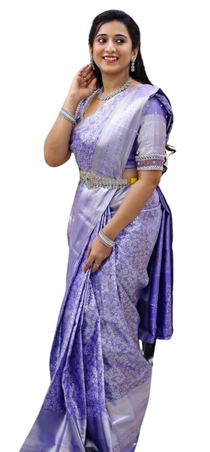 sareep2 C J Enterprise Women's Banarasi Saree Pure Kanjivaram Style Silk Saree With Blouse Piece for Wedding