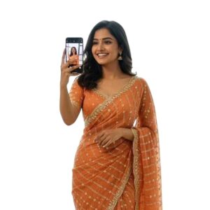c j enterprise women's banarasi saree pure kanjivaram style silk saree with blouse piece for wedding